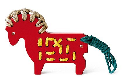 楽天市場】ネフ社naef ひも通しポニー 赤 : 木のおもちゃ ウッディモンキー