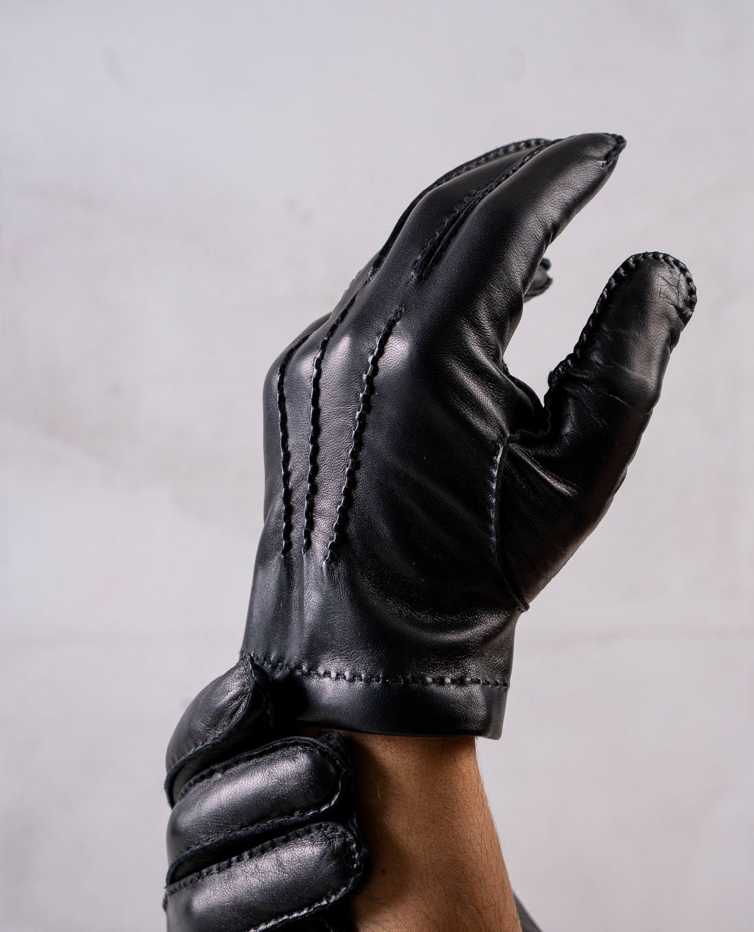 Black Lambskin Leather Gloves | Paolo Albizzati