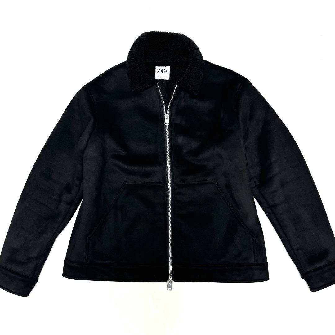 美品 ザラ ZARA フェイクムートン ジャケット ジャンパー ブルゾン