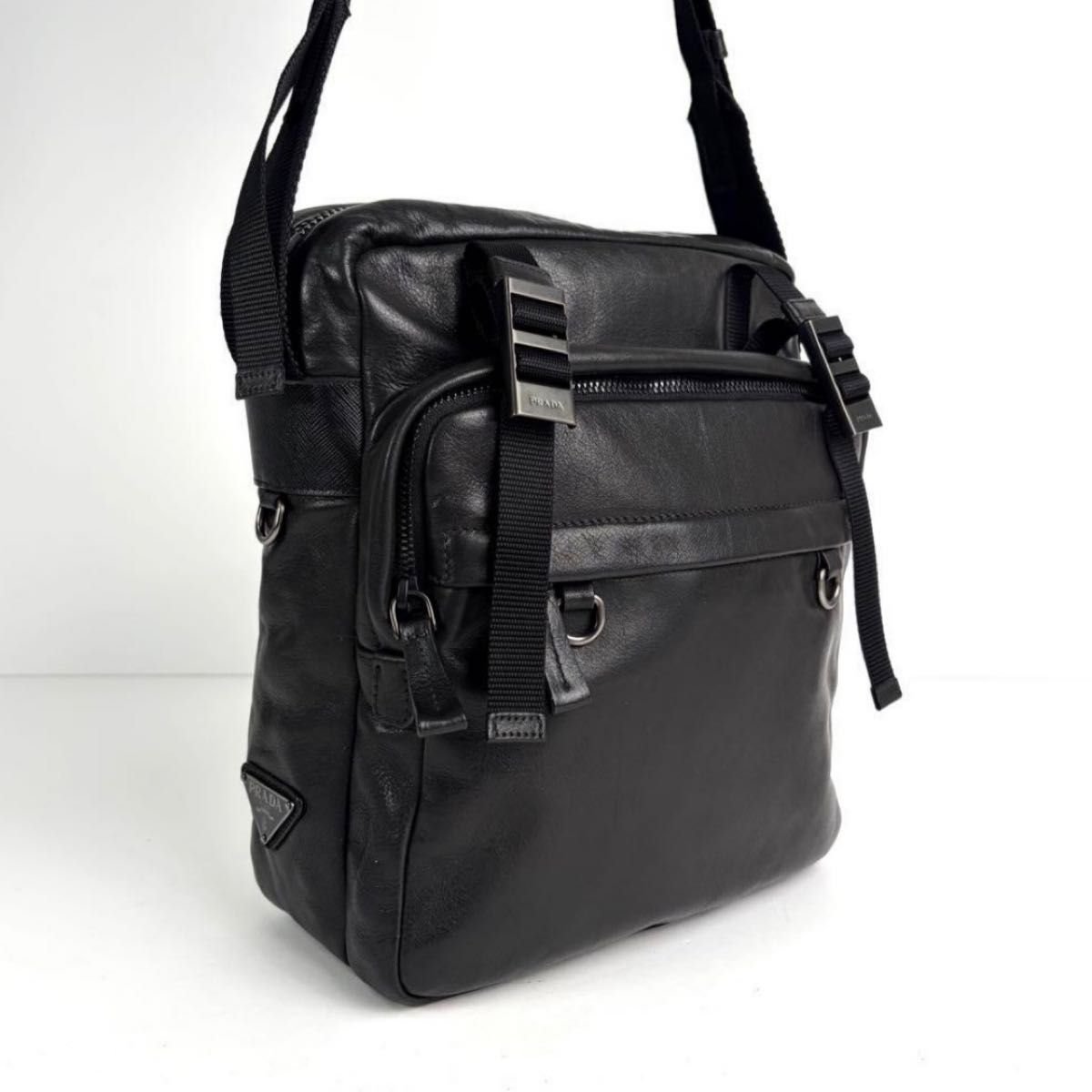 極美品 PRADA プラダ 三角ロゴ ショルダーバッグ カメラバッグ