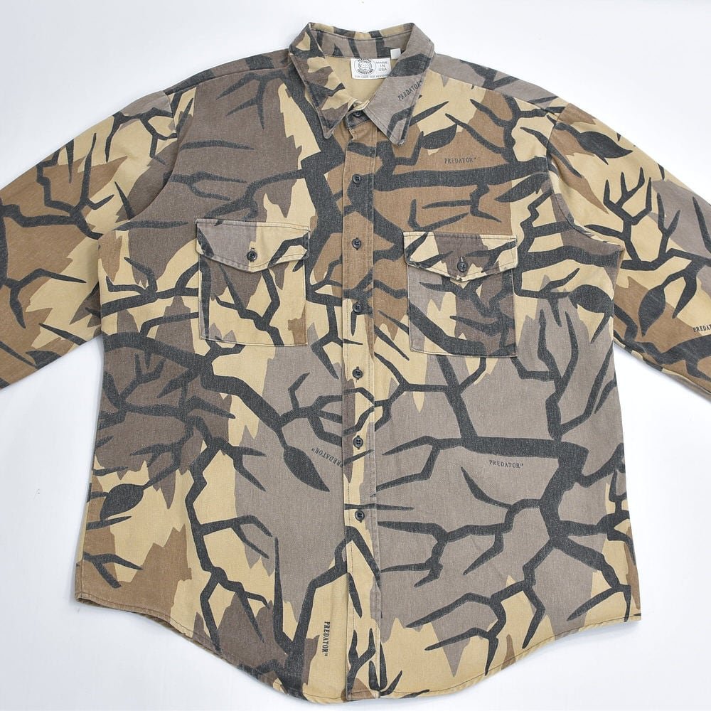 90s アメリカ製 PREDATOR CAMOUFRAGE プレデターカモ シャモアクロス