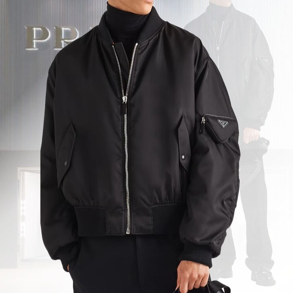 サステナブルに】PRADA Re-Nylon ボンバージャケット ブラック (PRADA