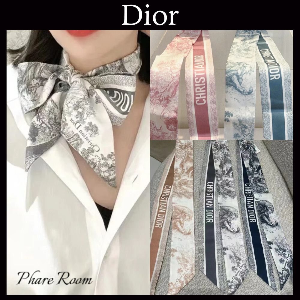 首元を華やかに彩る☆】Dior ミッツァ スカーフ シルク (Dior/スカーフ