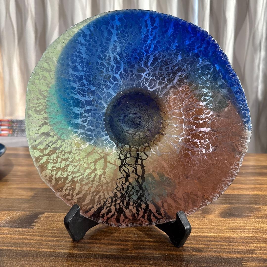 琉球ガラス 稲嶺盛一郎 土紋 皿 琉球ガラス『土紋』 稲嶺盛一郎展 || THE COVER NIPPON