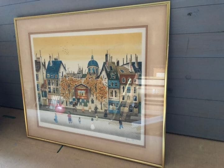 ユージン ヴァレンティン リトグラフ 額縁 額 絹谷幸二のリトグラフ 重厚なアンティークフレームでリトグラフを飾り