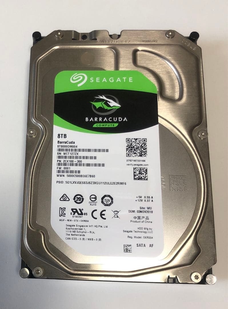 Seagate Barracuda 8TB 内蔵型HDD 健康状態注意 BarraCuda（Seagate） Seagate シーゲート BarraCuda 8TB 5400RPM
