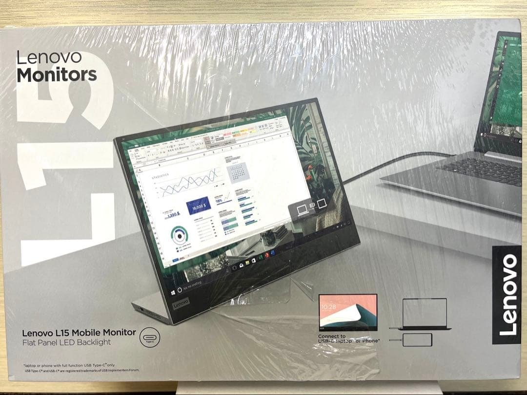 Lenvo L15 66E4UAC1JP 15.6型 モバイル モニター Lenovo L15 (15.6型モバイル/1920×1080/IPS/USB-C) | 66E4UAC1JP