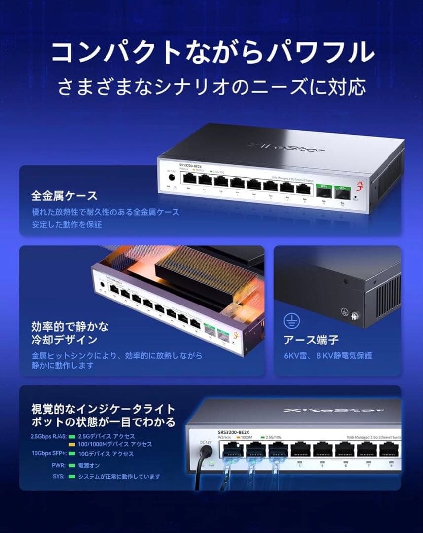 XikeStor SKS8310-8X 10GE - メルカリ