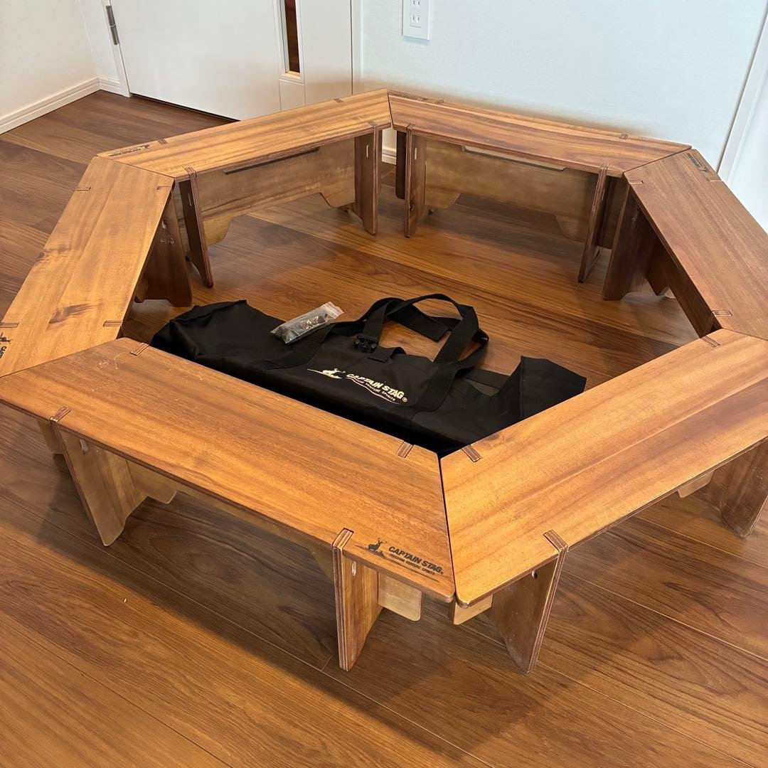 CAPTAIN STAG ヘキサゴンテーブル 収納バッグ付き 楽天市場】＼レビューで1000円クーポン!／ 組合せて使える 木製 ヘキサ