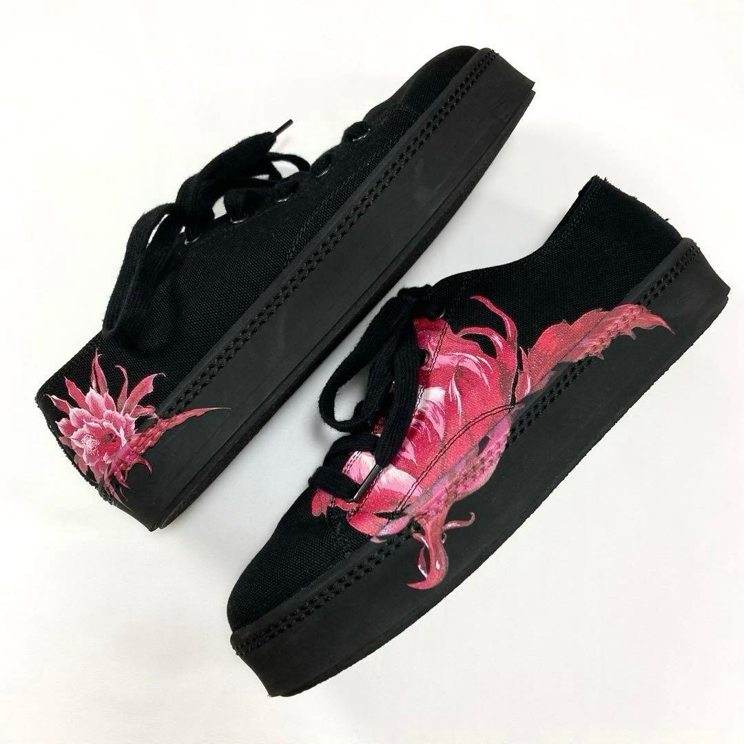 Y's ワイズ DESIGN PRINT CANVAS SNEAKER 黒4 - メルカリ